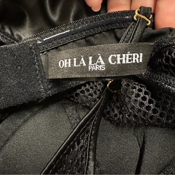 Oh La La Cheri Sexy Lingerie BLK Strappy Teddy Harness Straps NWT Size Medium - Picture 6 of 9